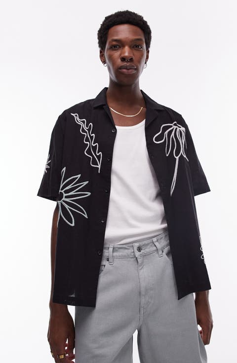Floral Cotton & Linen Camp Shirt