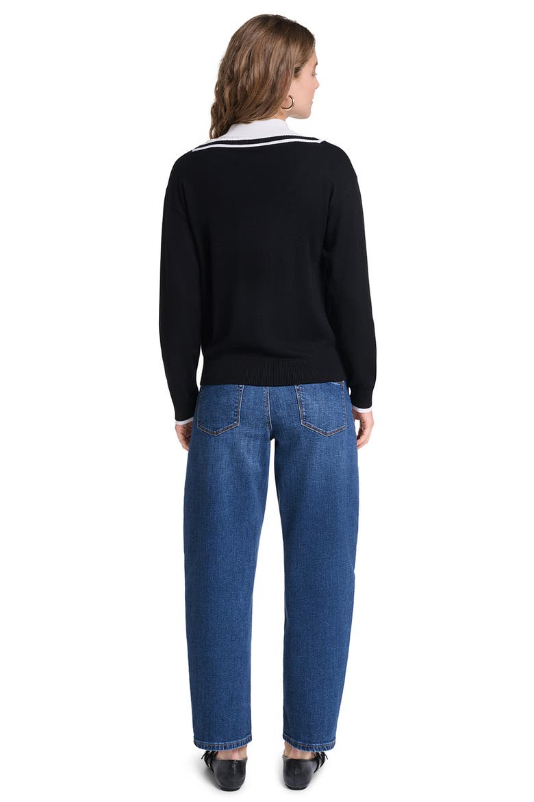 Eiffel Tower Twofer Sweater, Alternate, color, BLACK/ SOFT WHITE