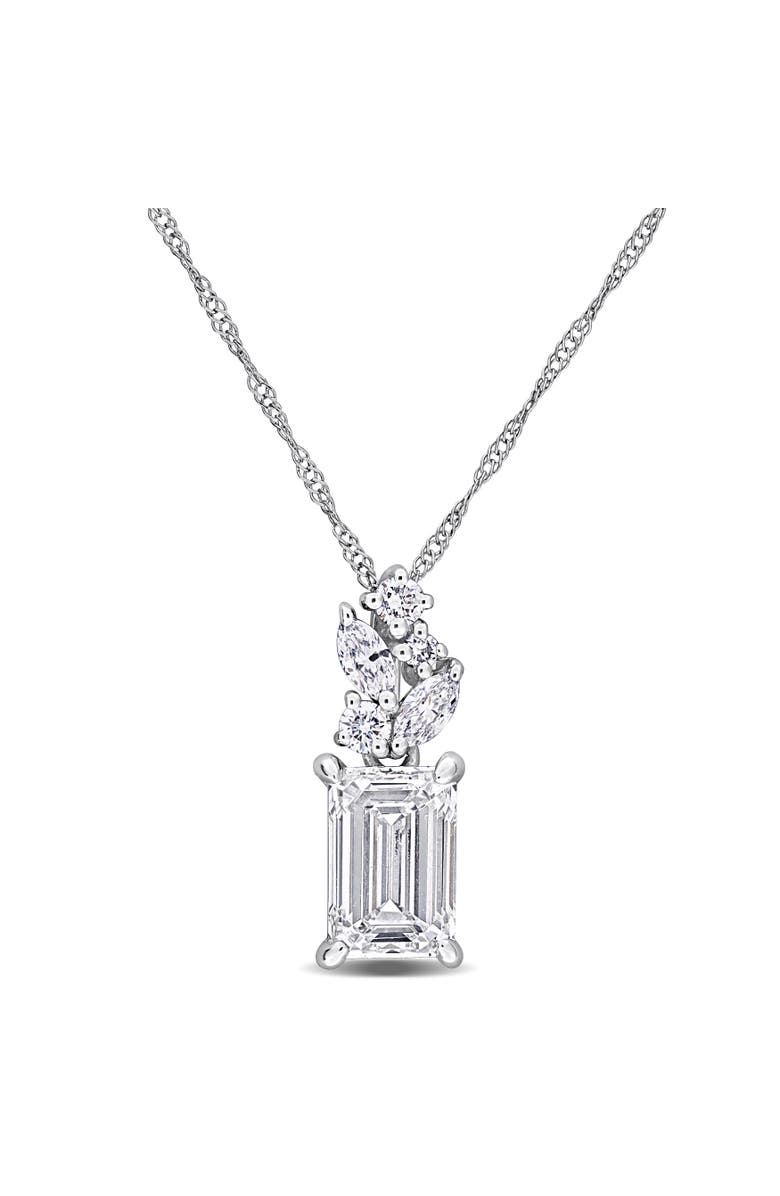 Julianna B. Lab-Grown Diamond Cluster Pendant Necklace 14k, Main, color, White Gold