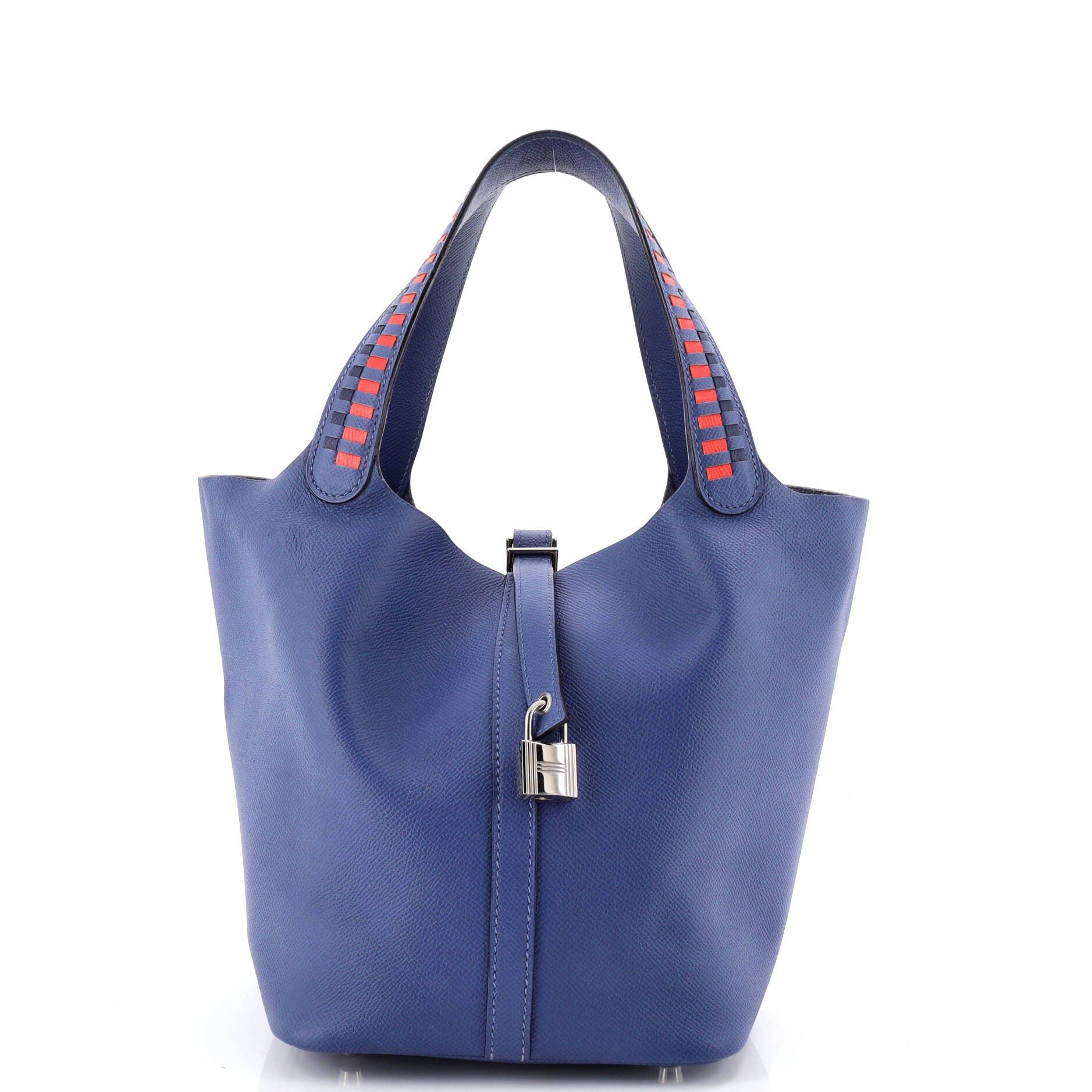 Picotin Lock Bag Tressage Epsom MM, Main, color, Blue