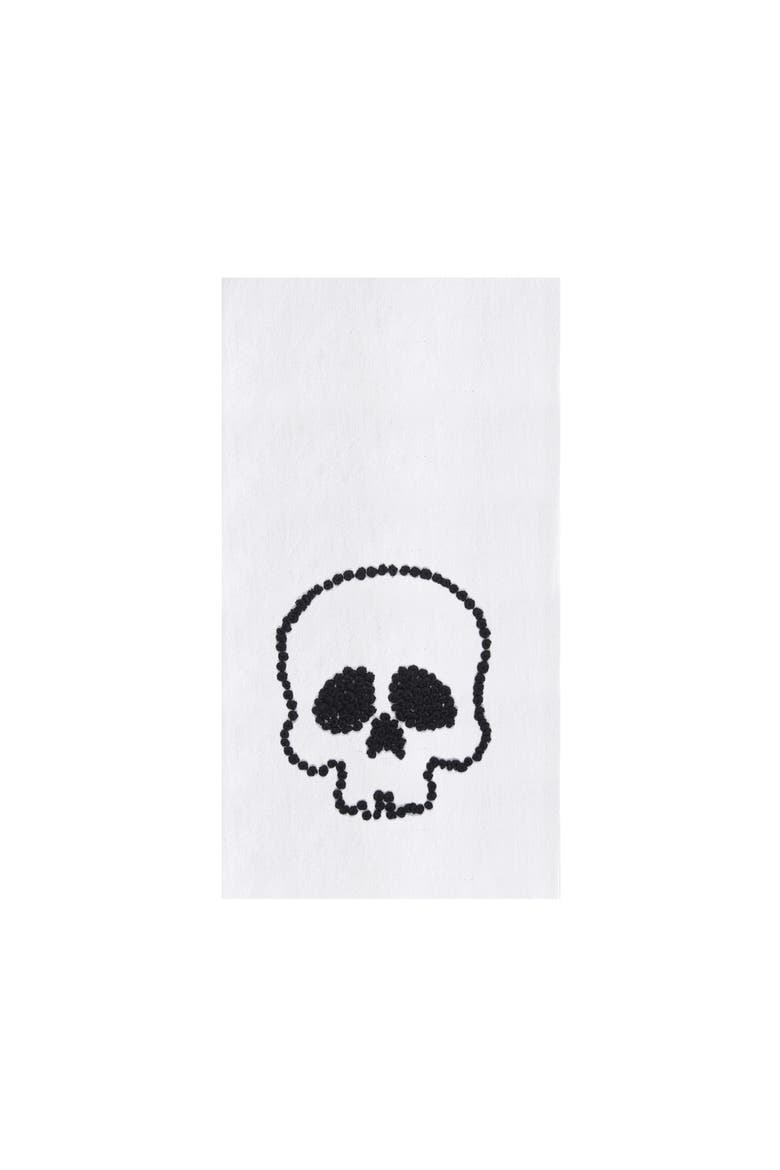 Skull Design DIshtowel Halloween Fall Autumn Harvest Spooky Scary Drying Kitchen Dish Towel Cute Festive Decor Decoration, Main, color, White