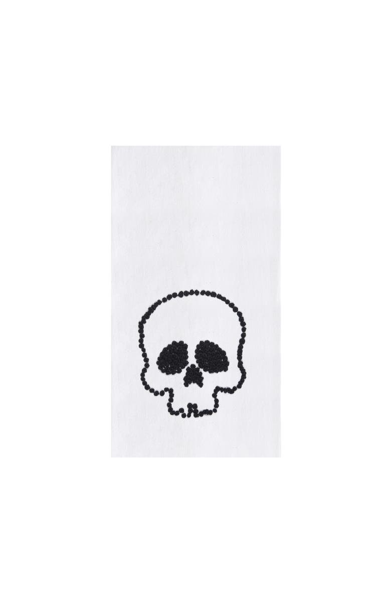 C&F Home Skull Design DIshtowel Halloween Fall Autumn Harvest Spooky Scary Drying Kitchen Dish Towel Cute Festive Decor Decoration, Main, color, White