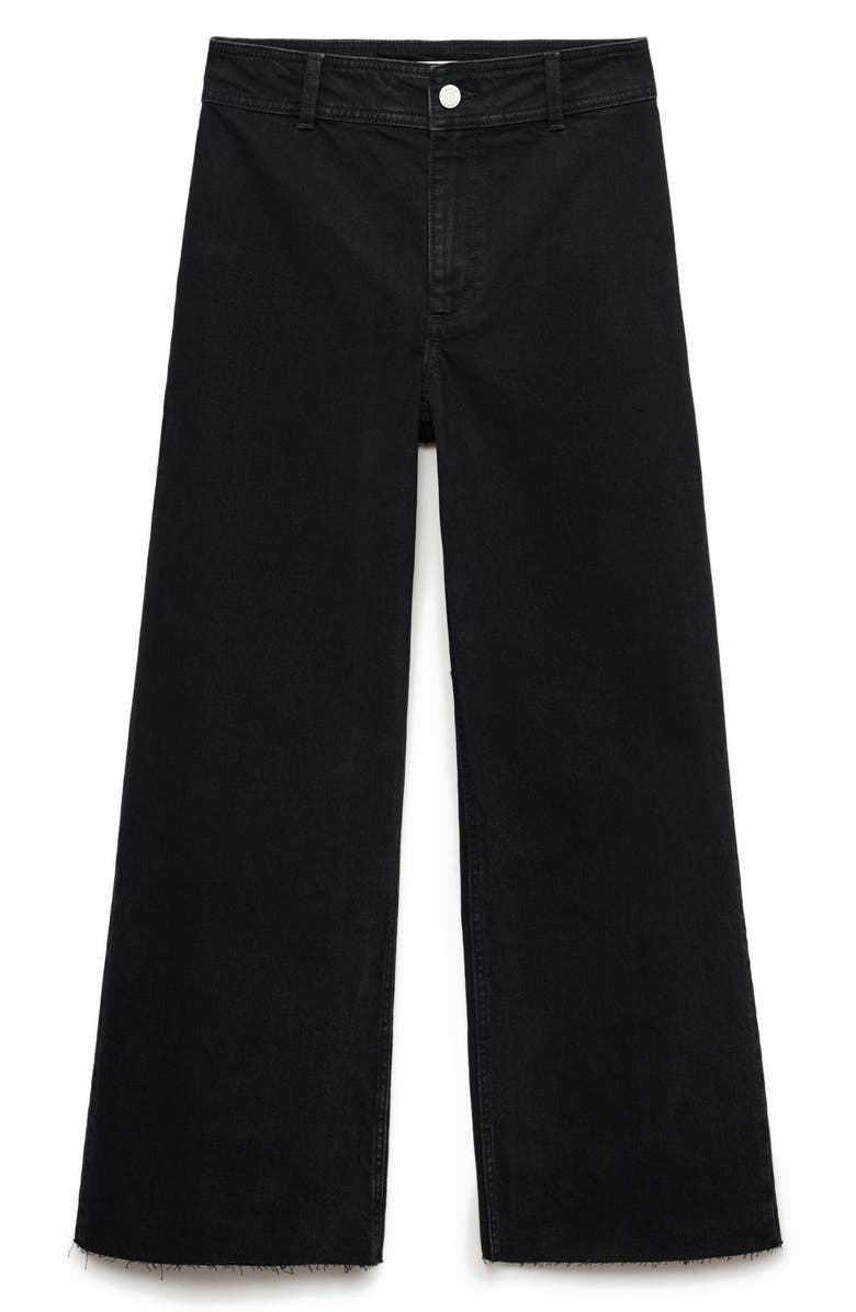 Catherin Raw Hem High Waist Wide Leg Culotte Jeans