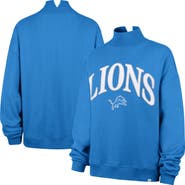 '47 Women's '47 Blue Detroit Lions Oversized Vantage Mock Neck Sweatshirt