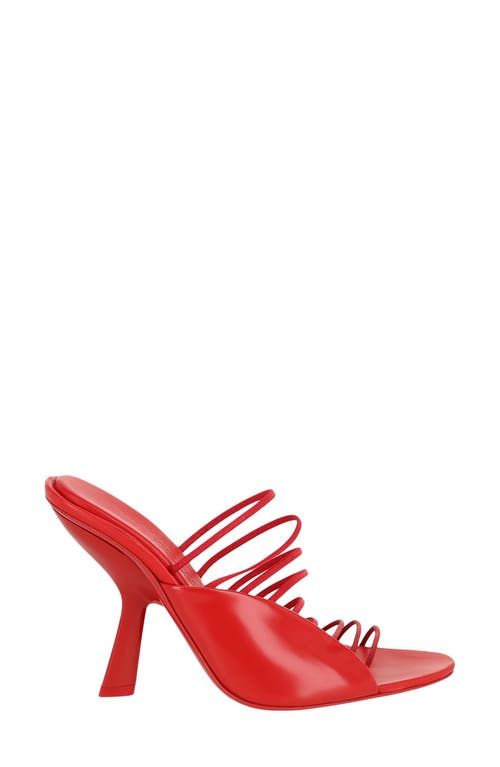Ferragamo Ladies Red Leather Altaire Ultra Fine Strap Sandals In Red