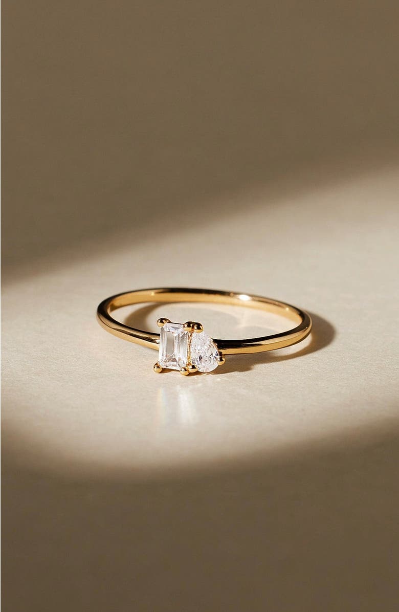 MADE BY MARY Toi et Moi Ring, Alternate, color, Gold Vermeil