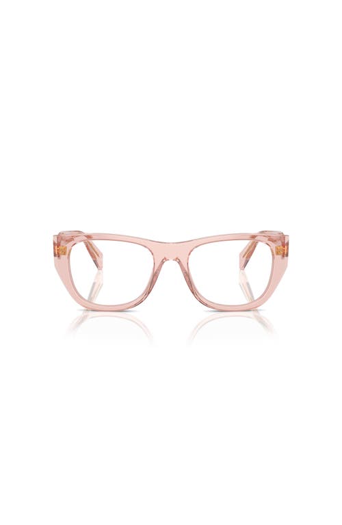 Prada 52mm Irregular Optical Glasses In Pink