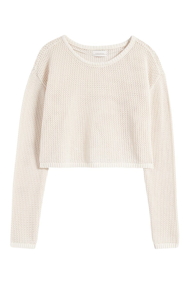 Sea Breeze Open Stitch Sweater, Alternate, color, WHITE SAND