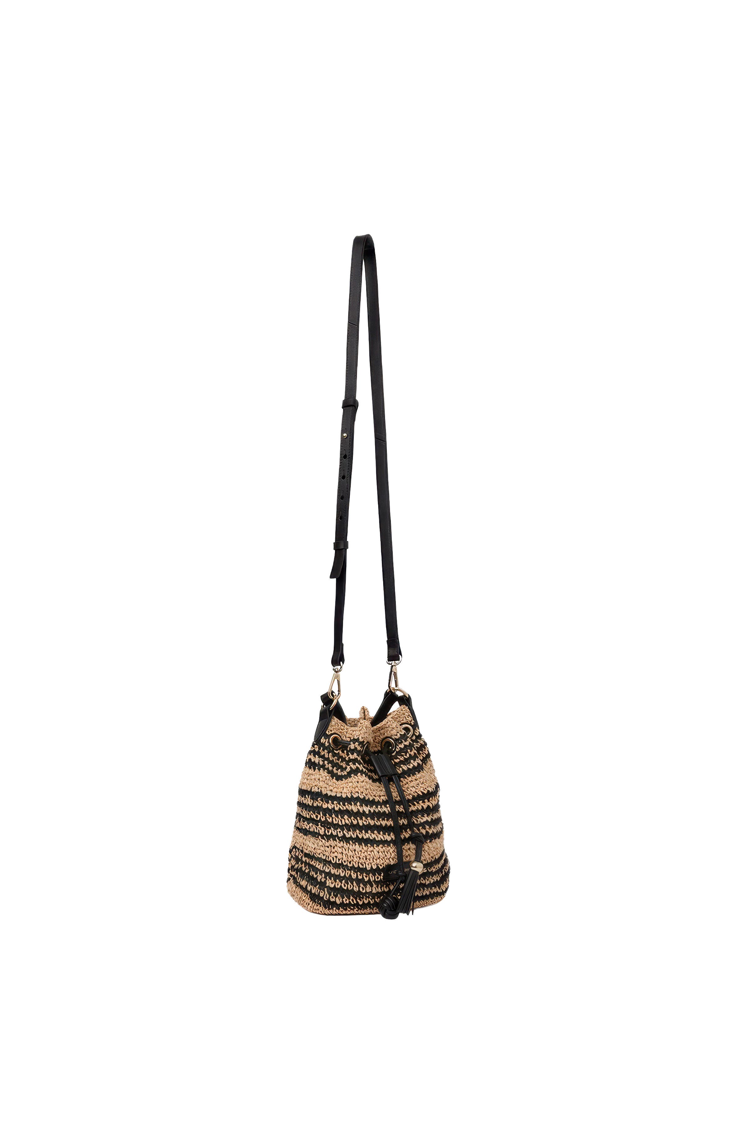 Bella Bucket Bag, Alternate, color, NATURAL/BLACK