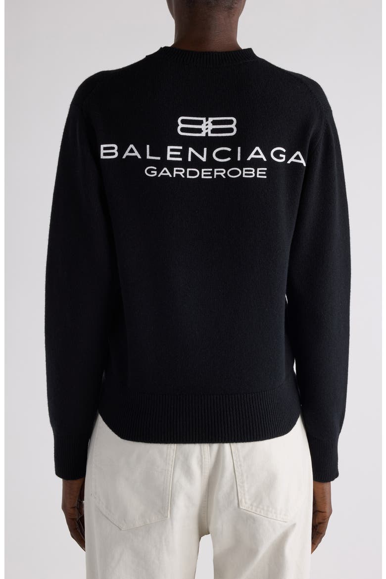 Logo Embroidered Wool Sweater, Alternate, color, 1000 BLACK