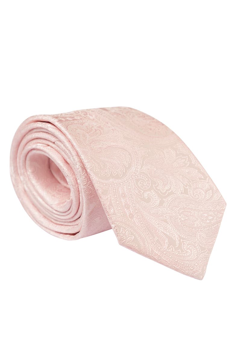 Elizabetta Montecarlo - Extra Long Silk Jacquard Tie for Men, Main, color, Pink