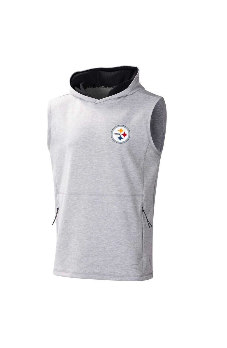 MSX BY MICHAEL STRAHAN Men's MSX by Michael Strahan Heather Gray Pittsburgh Steelers Action Sleeveless Pullover Hoodie, Alternate, color,