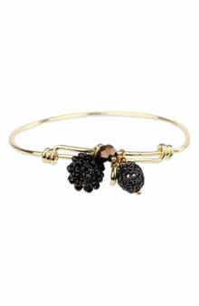 Beaded Charm Bangle Bracelet