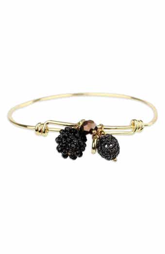 Beaded Charm Bangle Bracelet