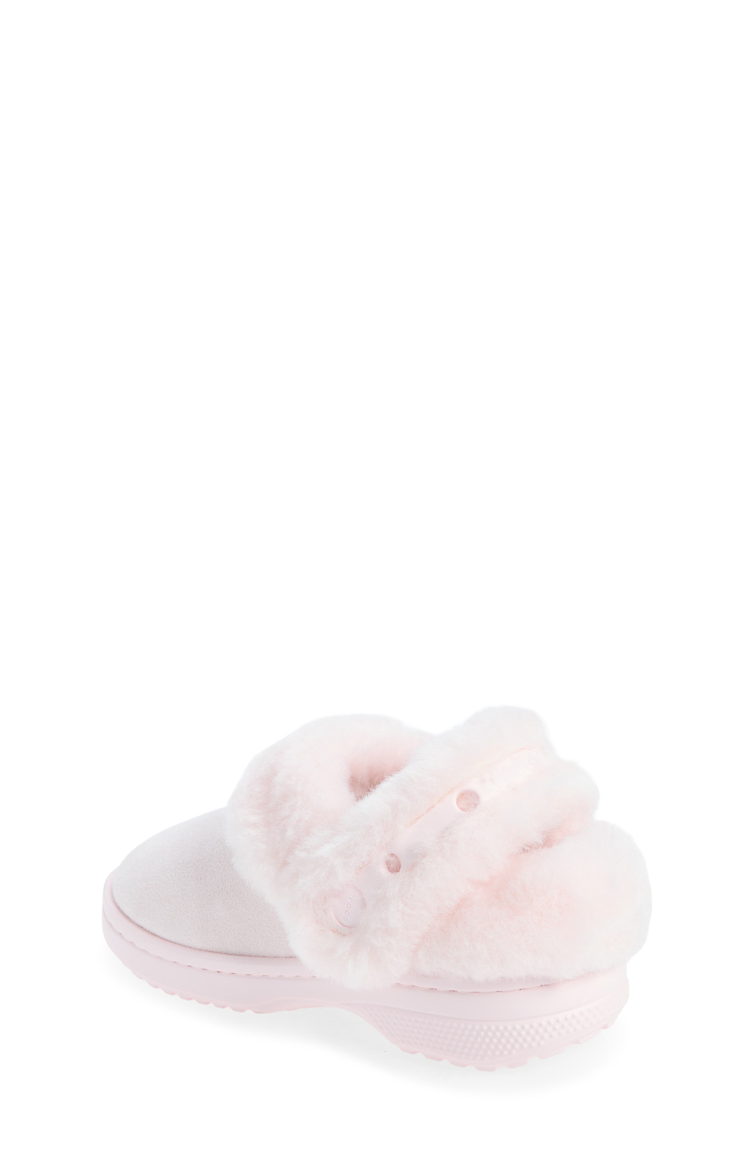 Kids' Faux Suede Clog with Faux Fur Cuff, Alternate, color, BUBBLE ICE
