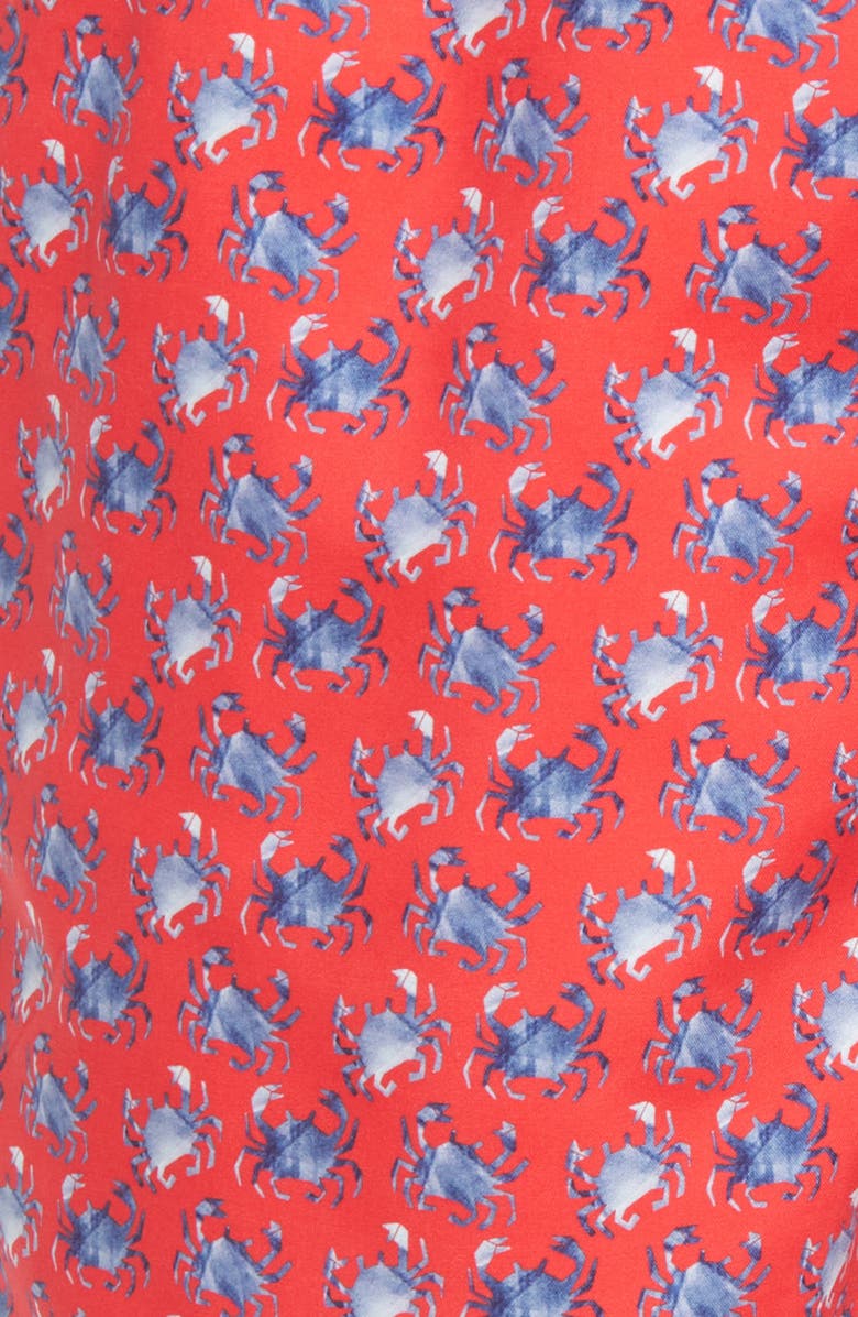Bugatchi Crab Print Swim Trunks, Alternate, color, 