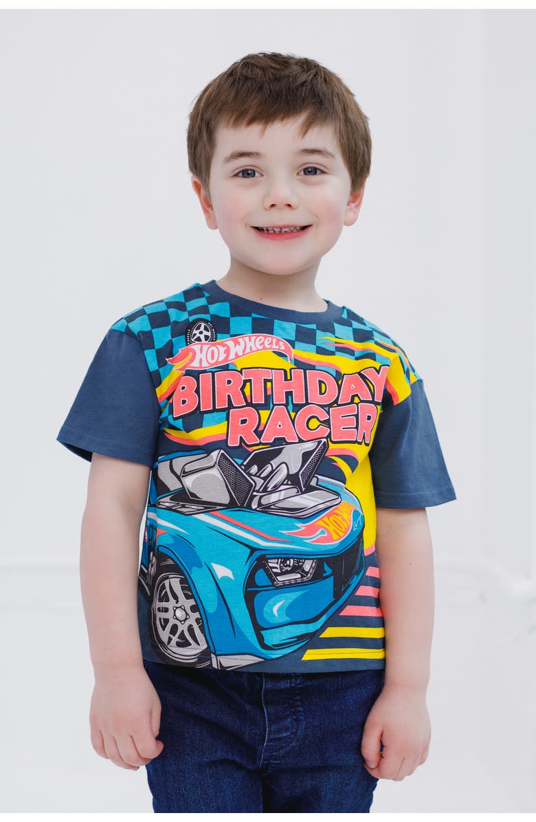 Hot Wheels Racing Birthday T-Shirt, Alternate, color, Racing Navy Blue