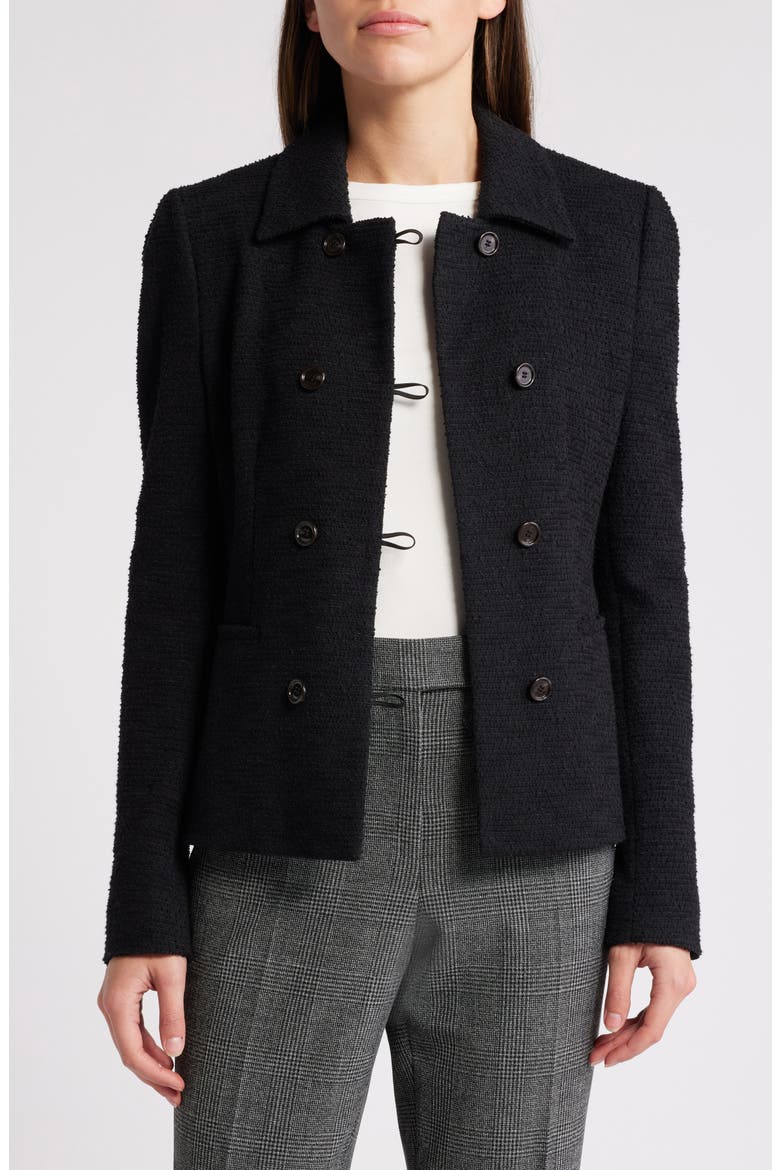 Jopana Double Breasted Tweed Jacket, Alternate, color, BLK