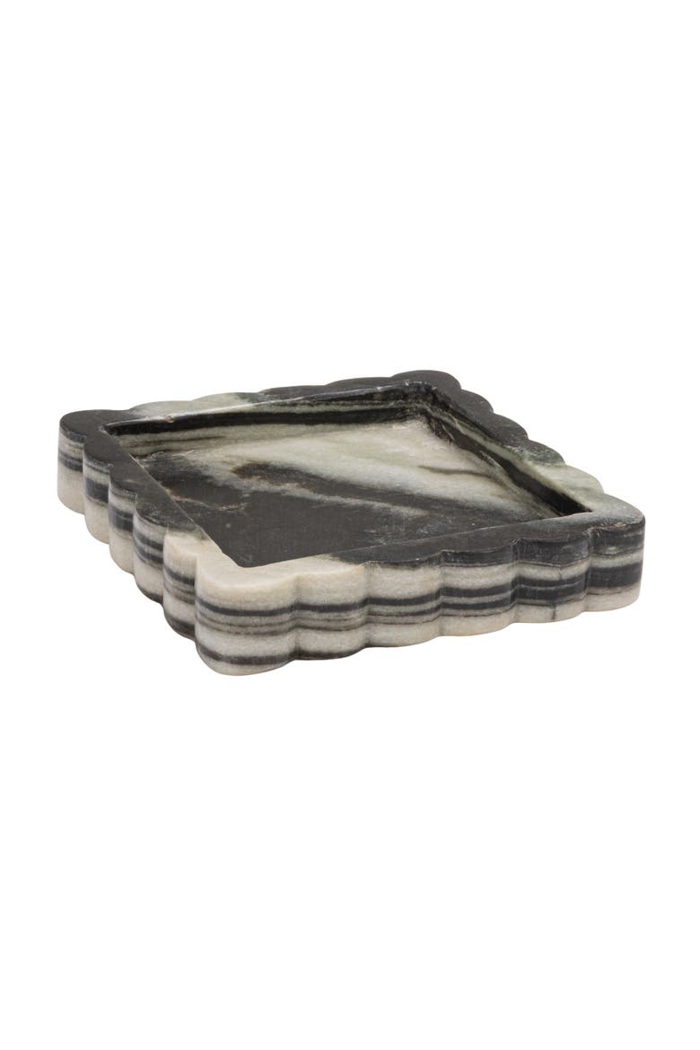 Mélange Scalloped Tray, Main, color, White