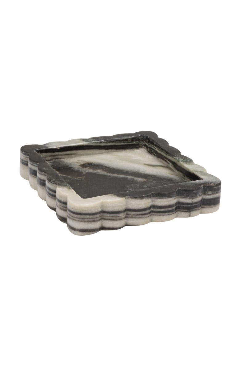 Storied Home Mélange Scalloped Tray, Main, color, White