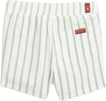 Stripe Cotton & Linen Camp Shirt & Shorts Set