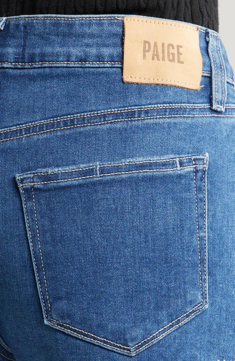 PAIGE Jimmy Jimmy High Waist Cuff Denim Shorts, Alternate, color, Begonia