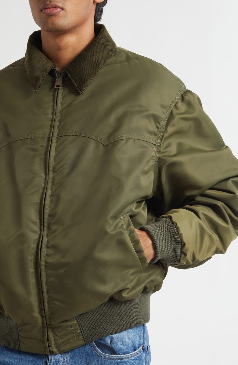 Maison Margiela Corduroy Collar Western Bomber Jacket, Alternate, color, Kaki