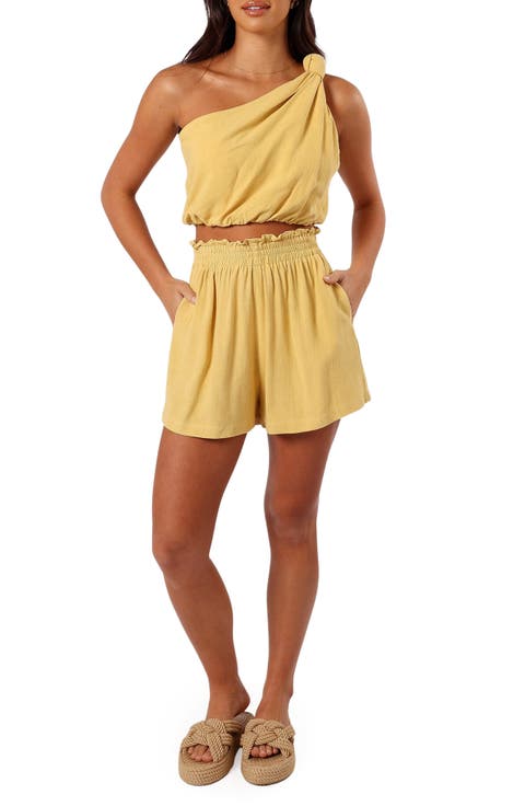 Sally One-Shoulder Crop Top & Shorts Set