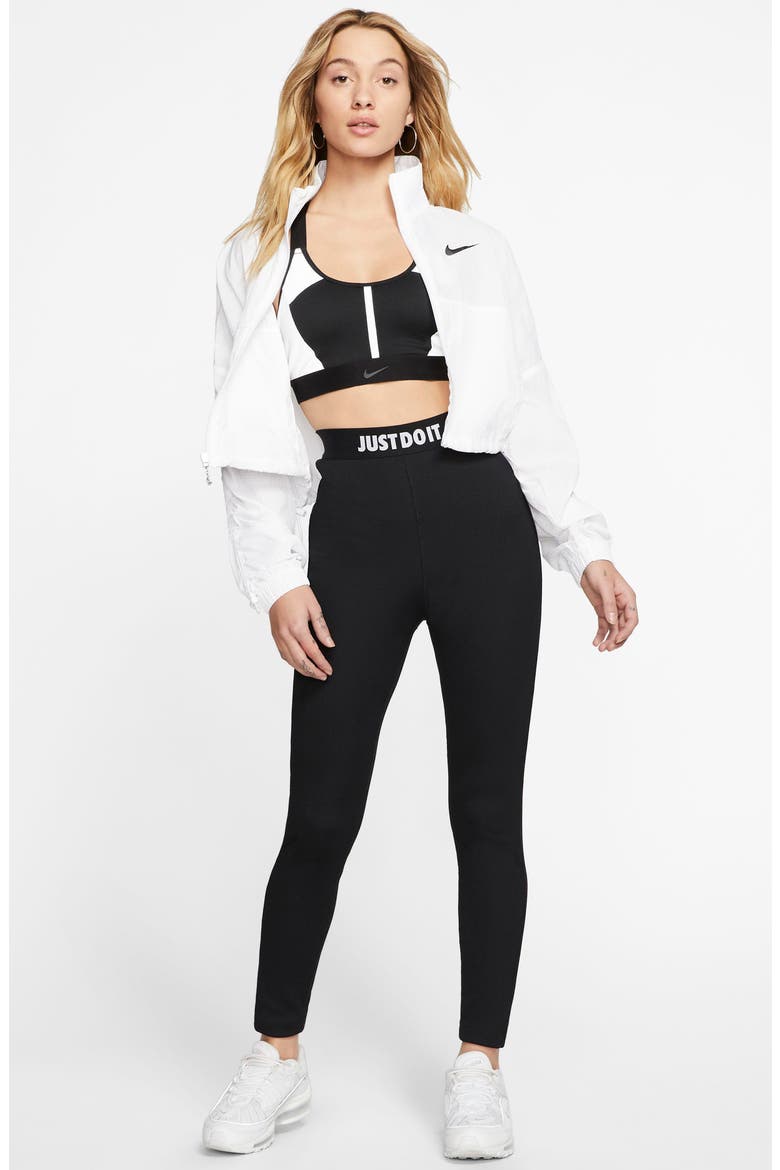 Sportswear Swoosh Crop Jacket, Alternate, color, WHITE/BLACK