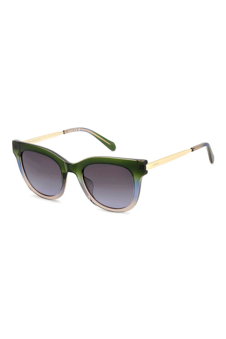 51mm Gradient Cat Eye Sunglasses, Alternate, color, GREEN BEIGE/ DARK GREY SF