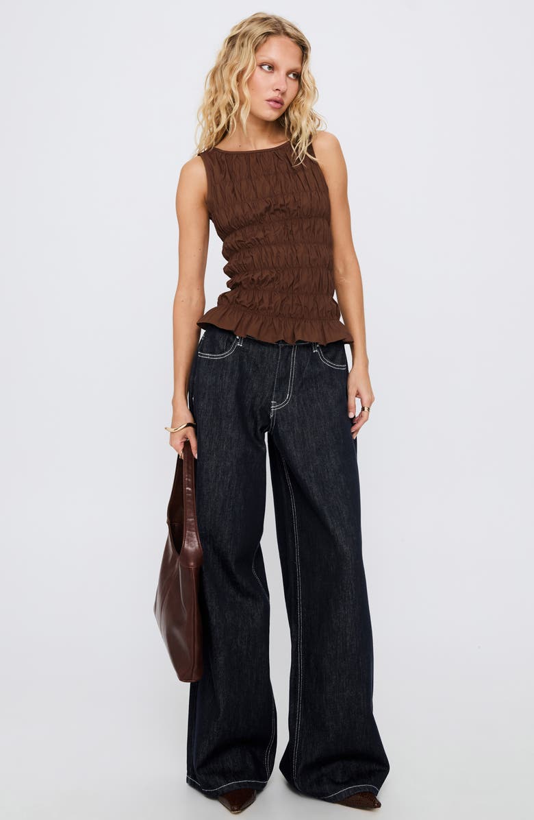 Princess Polly Marleene Smocked Tank, Alternate, color, Chocolate