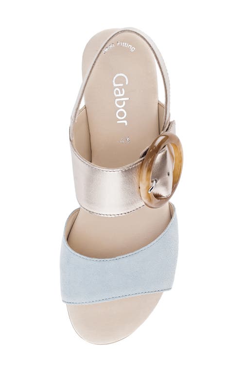 Gabor Strappy Wedge Sandal In Cielo