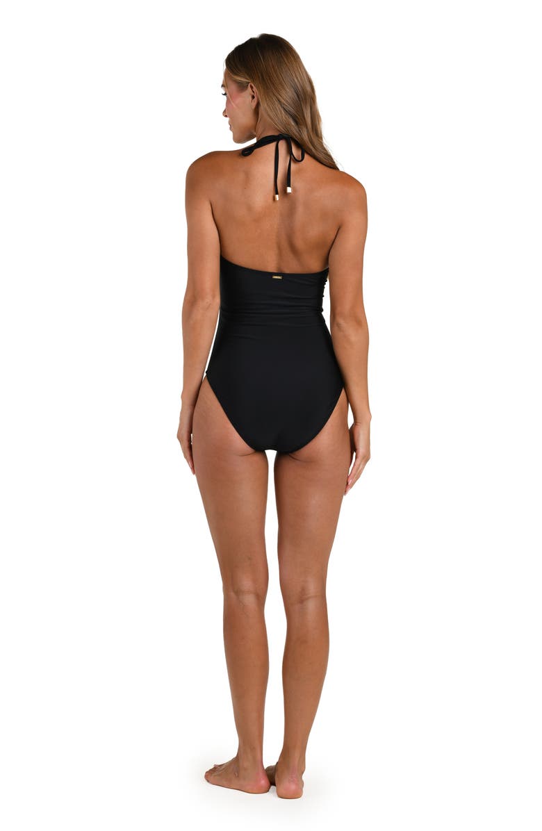 L'AGENCE Shiva Cutout One-Piece Swimsuit, Alternate, color, Black