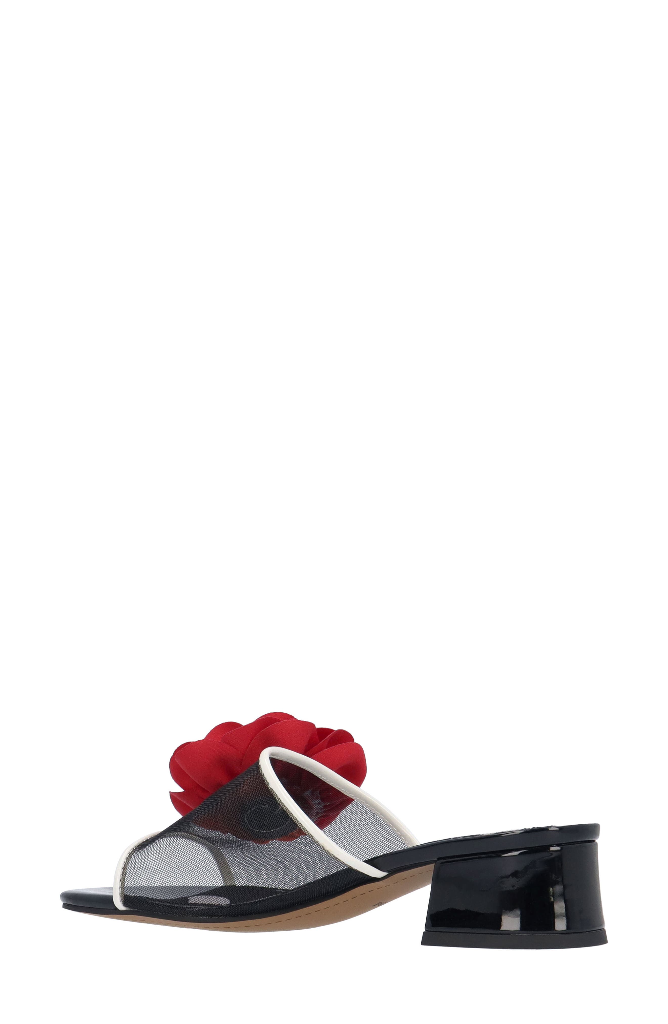 J. Reneé Myla Block Heel Sandal, Alternate, color, Black/ White/ Red