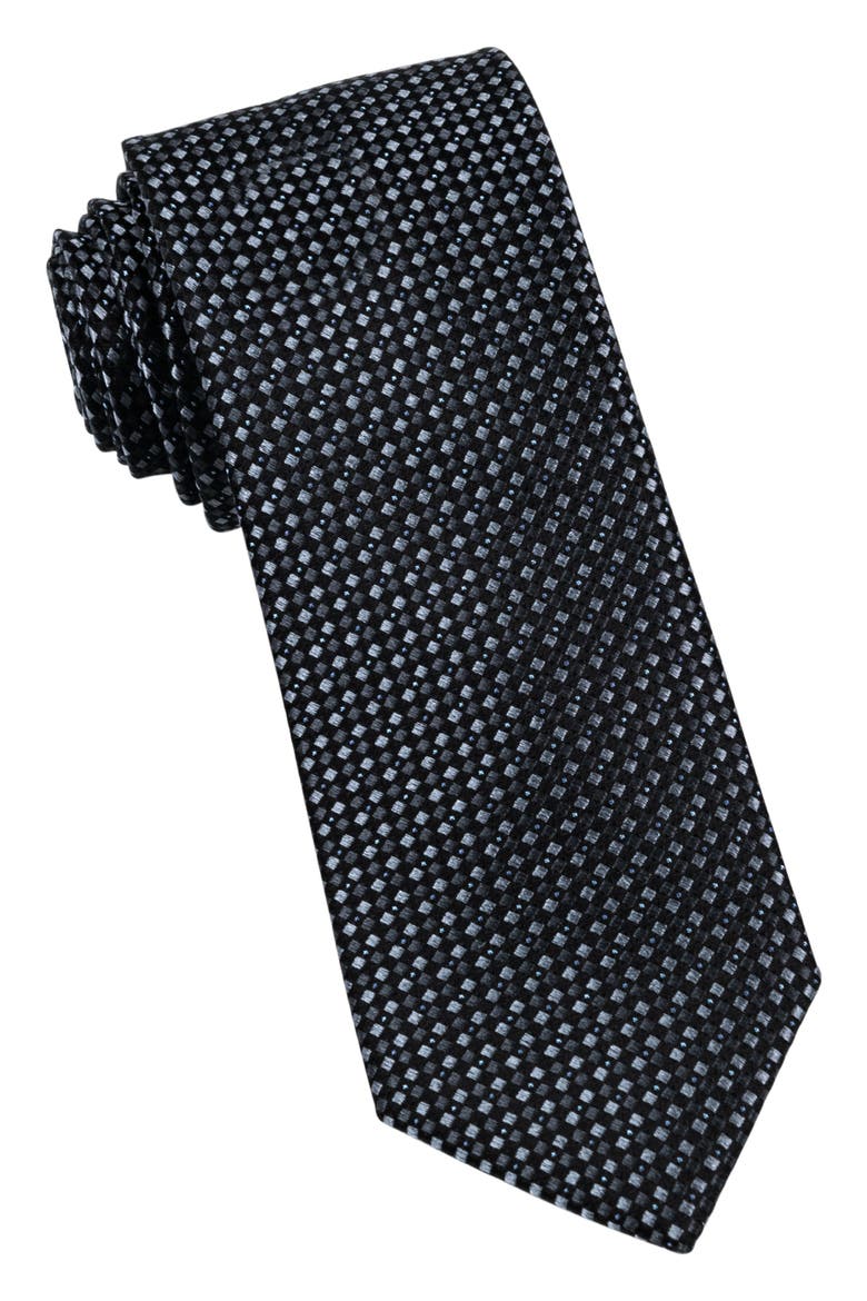Neat Silk Tie, Main, color, BLACK