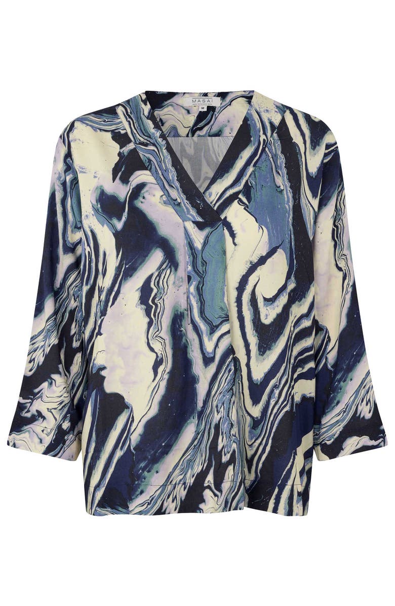 Masai Copenhagen MaDaciana 3/4 Sleeve V-Neck Blouse, Alternate, color, Wisteria