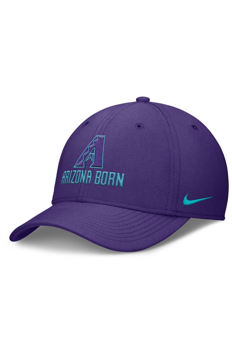 Nike Men's Nike Purple Arizona Diamondbacks 2025 City Connect Rise Swoosh Performance Flex Hat, Alternate, color, Purple