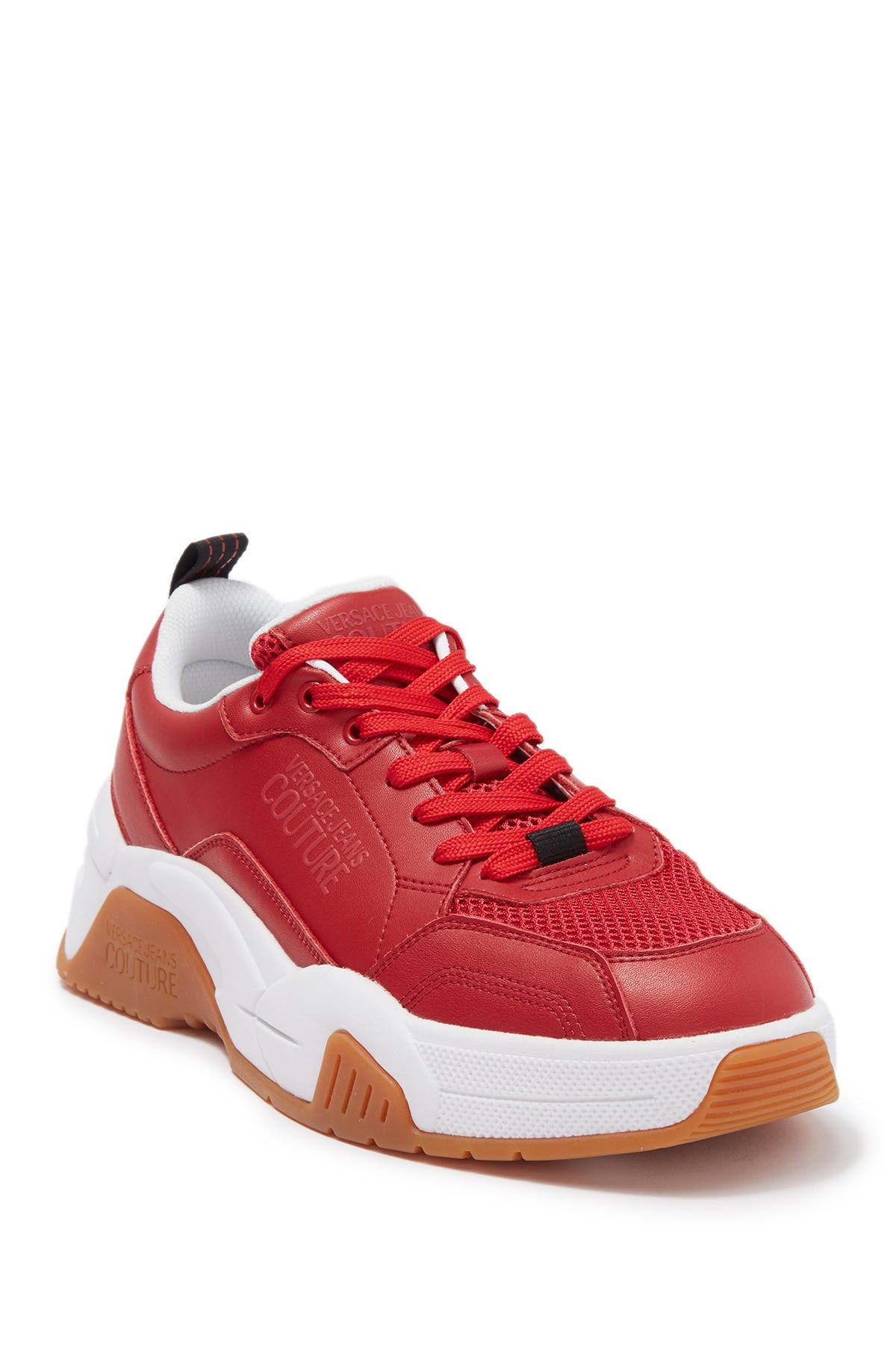 Versace Jeans Leather Low Top Sneaker, Main, color, 