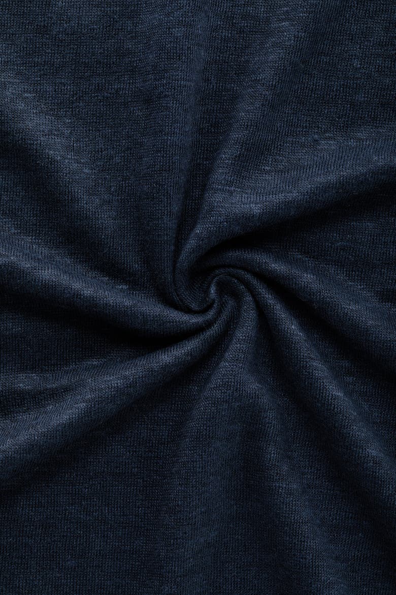 Short Sleeve Linen Crew Neck Tee, Alternate, color, Navy