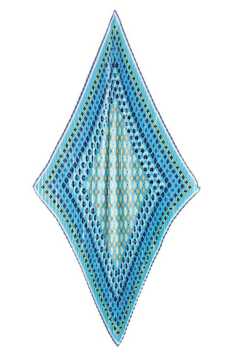 Echo Clover Pleated Diamond Scarf, Alternate, color, Chambray
