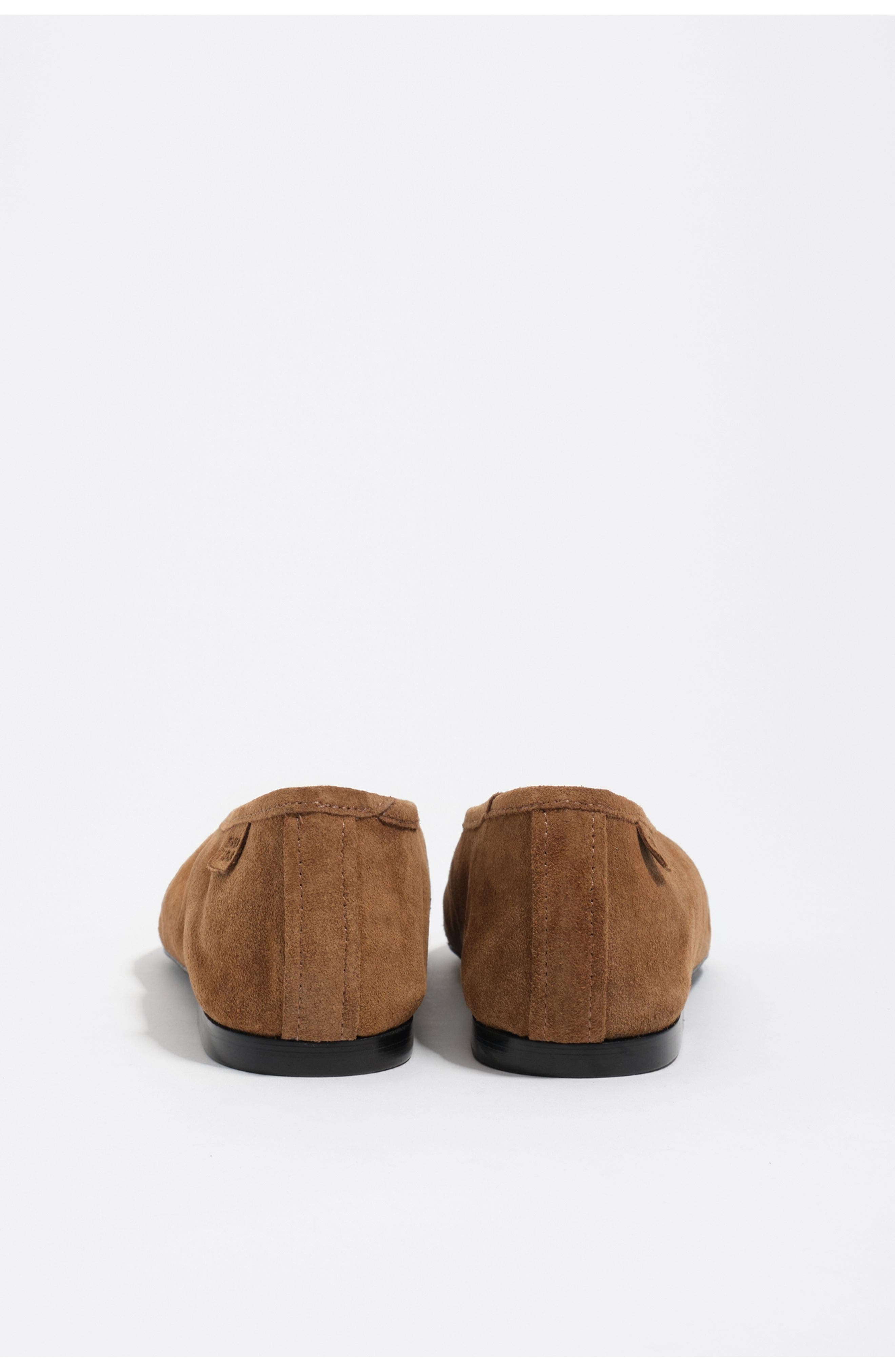 Bimba y Lola Suede Pointed Toe Ballerina, Alternate, color, Taupe