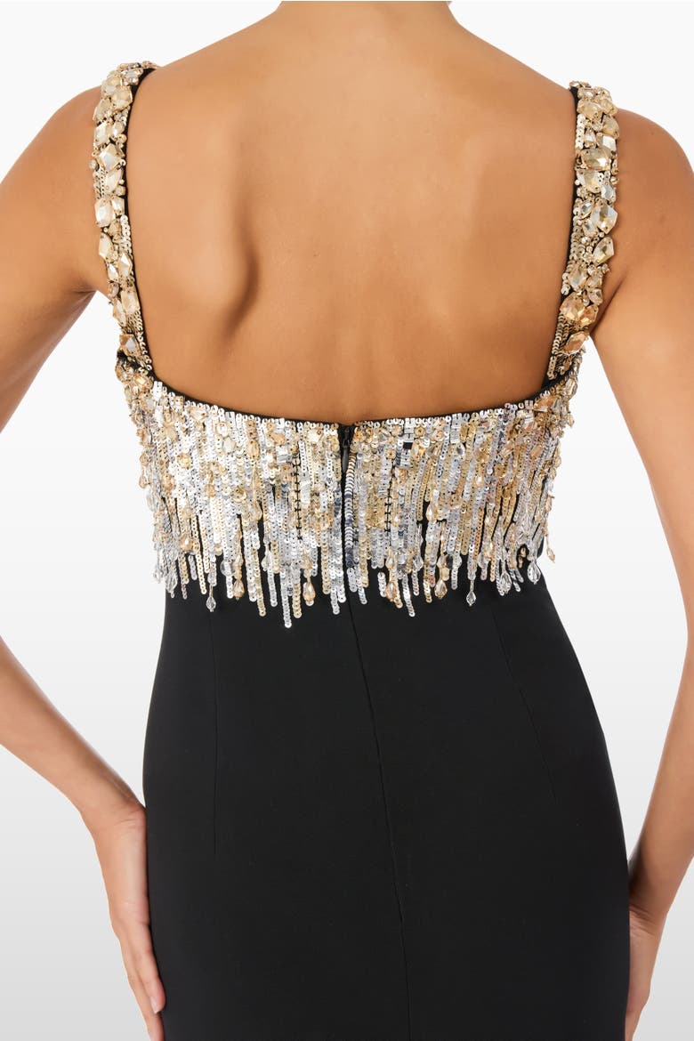 Lalala Embellished-Upper Sleeveless Dress, Alternate, color, Liquorice