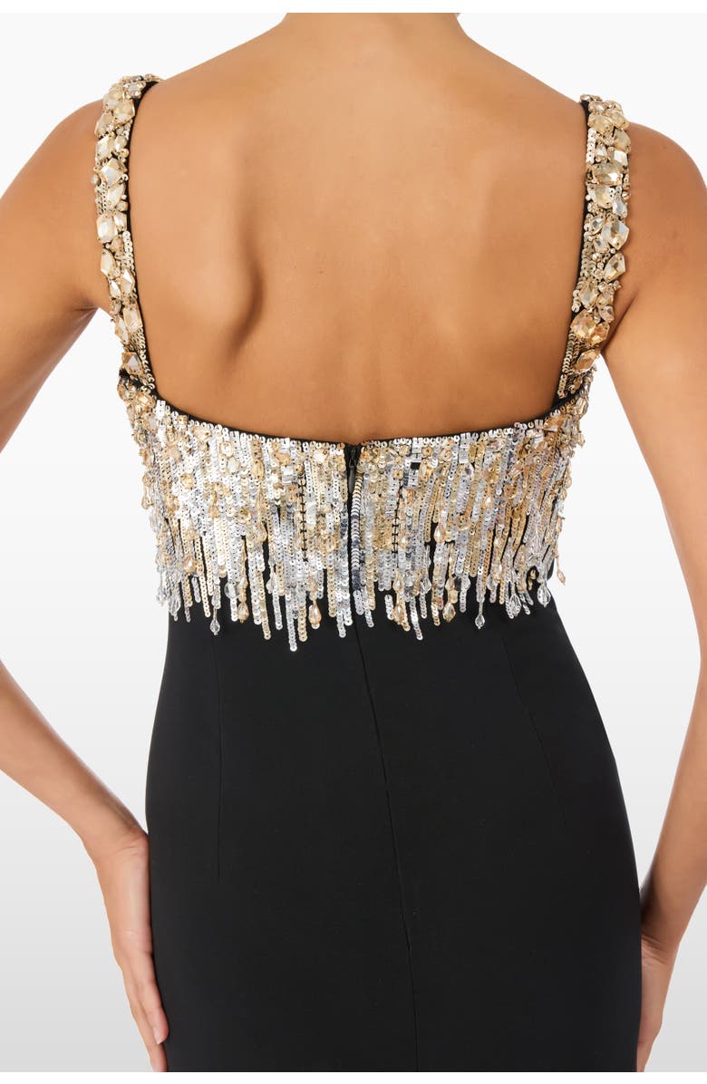 Jenny Packham Lalala Embellished-Upper Sleeveless Dress, Alternate, color, Liquorice