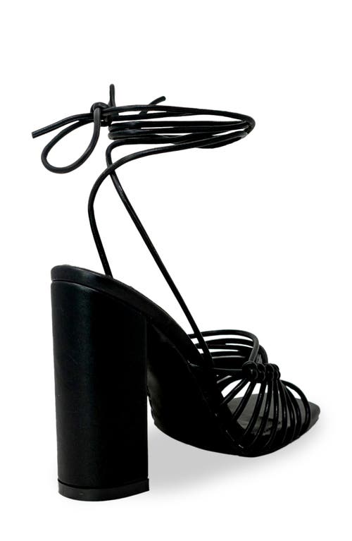 Chase & Chloe Chase And Chloe Lyria Ankle Wrap Sandal In Black Pu