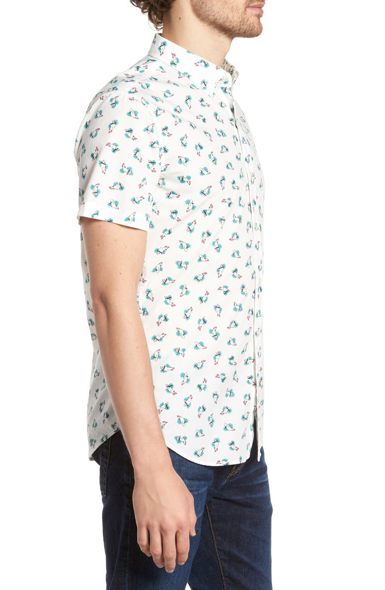 Bonobos Slim Fit Print Short Sleeve Sport Shirt, Alternate, color,