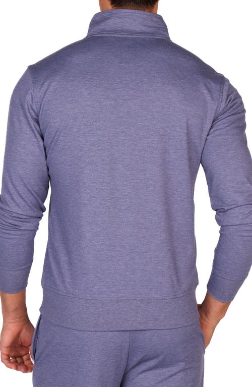 Tailorbyrd French Terry Quarter Zip Pullover In Purple