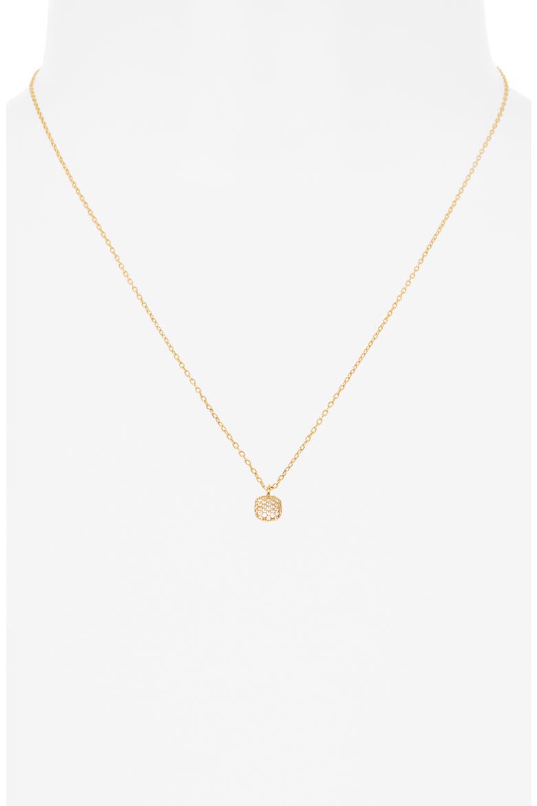 Pavè Small Square Pendant Necklace, Alternate, color, GOLD