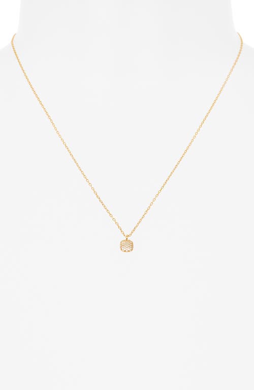 Argento Vivo Sterling Silver Pavè Small Square Pendant Necklace In Gold