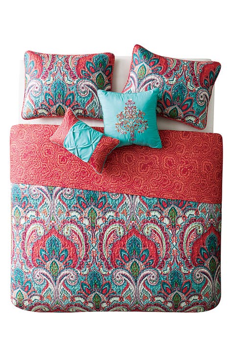 Casa Real Paisley 4-Piece Reversible Quilt Set - Twin