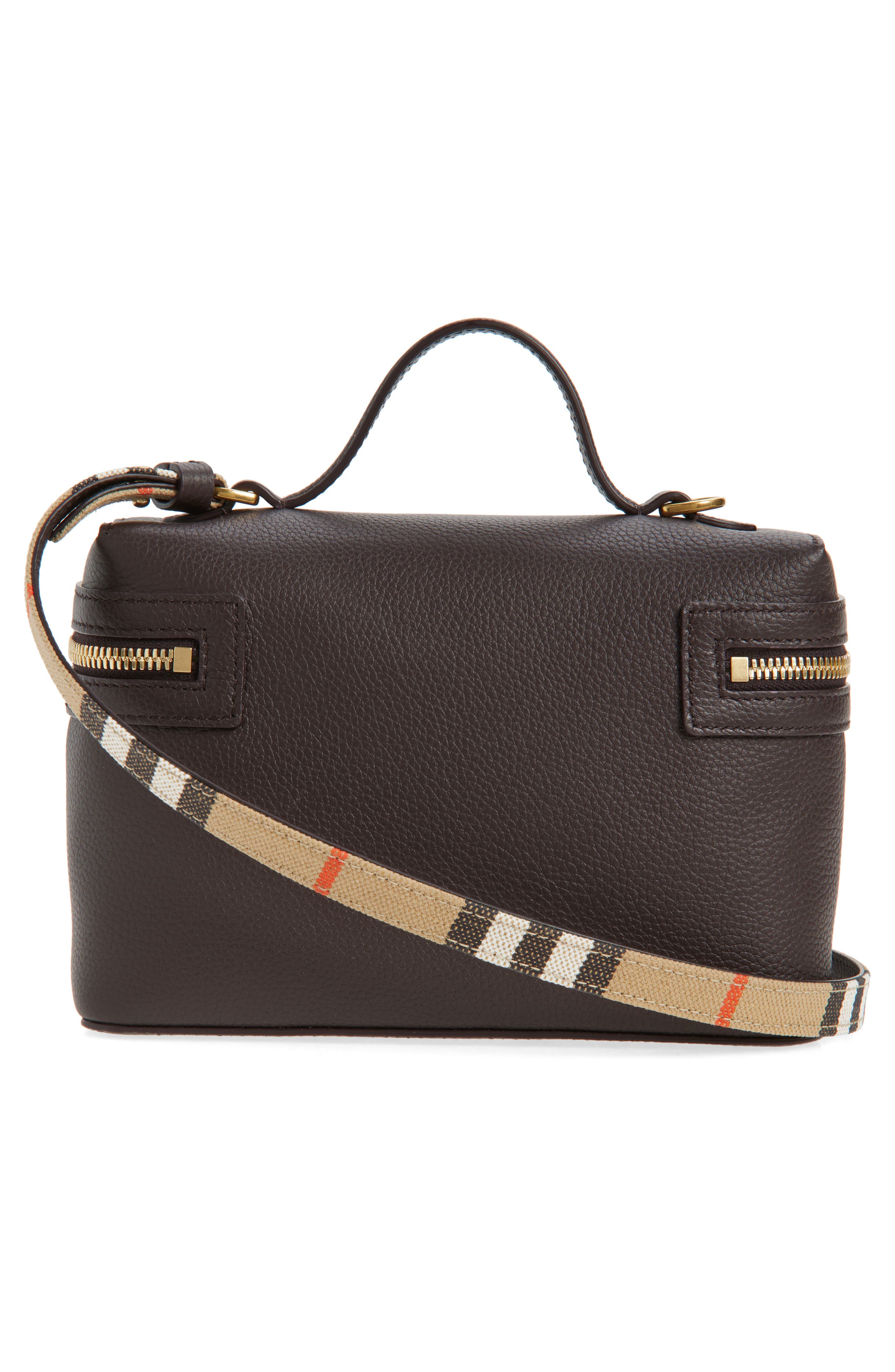 Burberry Bloomsbury Leather Vanity Bag, Alternate, color, Peat/ Sand